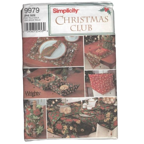 Simplicity 9979 Christmas Club Holiday Home Decor Sewing Pattern Uncut 2001 - Picture 1 of 2